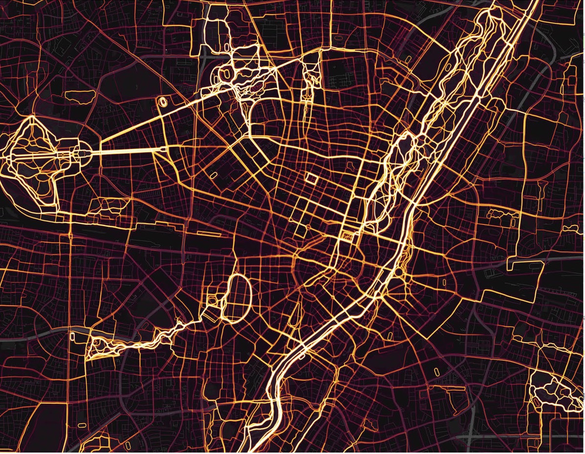 Heatmap, erstellt mit Bike Citizens APP 
