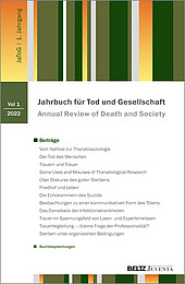 Abbildung Buchcover Jahrbuch Tod und Gesellschaft 2022 von Benkel/Meitzler (Hg.)